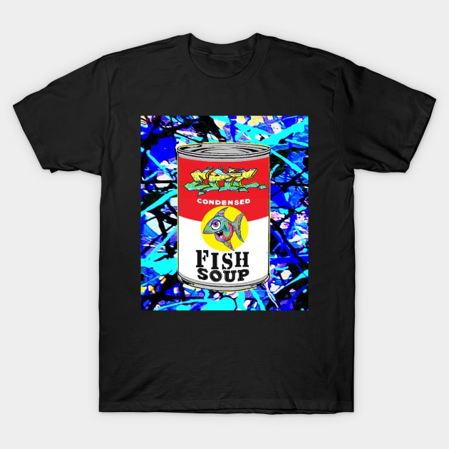 pop art fish soup 77 T-Shirt by LowEndGraphics